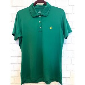 Masters Tech Golf Polo Shirt Womens Green Short Sleeve Performance Logo L